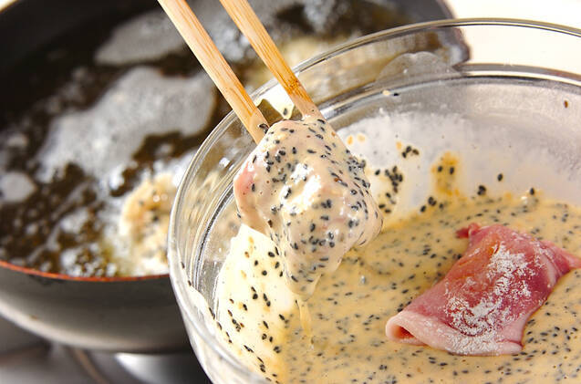 里芋の肉巻き揚げの作り方の手順6