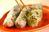 すし酢を使って簡単酢みそ！ゆで鶏の素麺生春巻きの作り方4