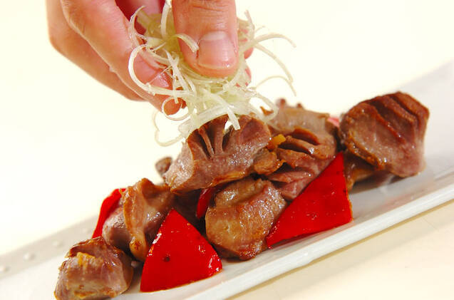 砂肝とピーマンの山椒炒めの作り方の手順7