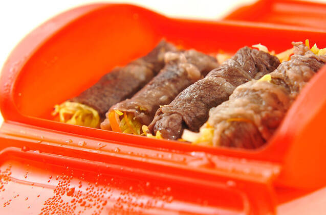春キャベツの牛肉巻き蒸しの作り方の手順4