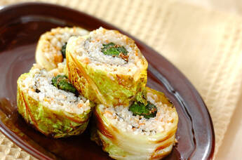 ロール白菜のゴマ油炒め