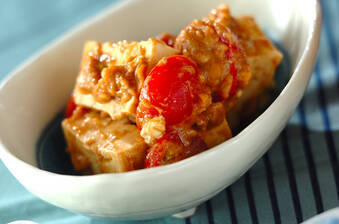 豆腐のピーナッツソース和え