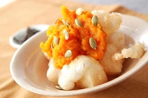 揚げ餅のカボチャあん