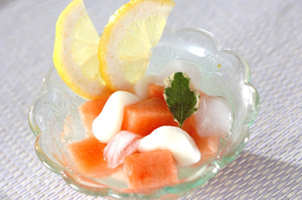 スイカと白玉のデザート