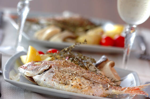 鯛のハーブソルト焼き
