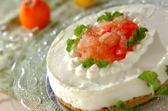 グレープフルーツのレアチーズケーキ