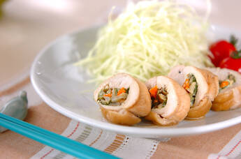 きんぴらの鶏肉ロール