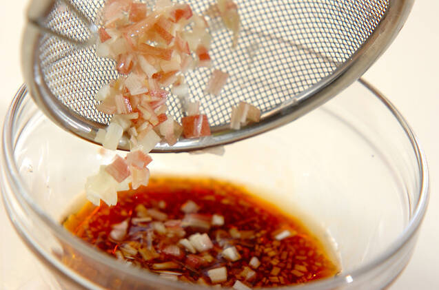 イカとキノコの薬味ダレの作り方の手順4