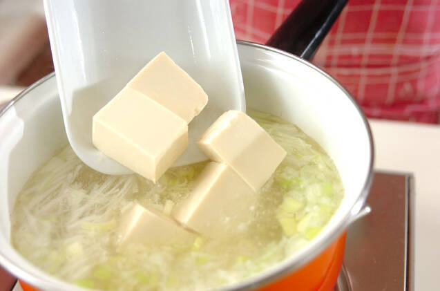 たっぷりネギのスープの作り方の手順4