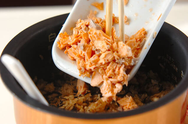 ヒジキと鮭のヘルシーご飯の作り方の手順7