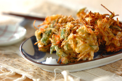 モヤシと豚肉のかき揚げ