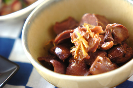 鶏もつのショウガ甘煮