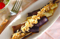 蒸しナスのネギダレがけ