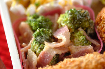 ベーコンとブロッコリーのマヨネーズ炒め