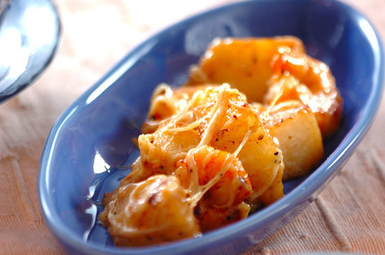 長芋とエビのチーズ炒め