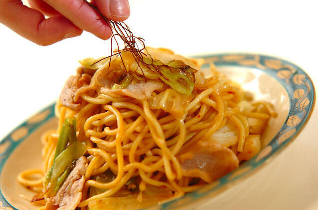 回鍋肉焼きそばの作り方の手順4