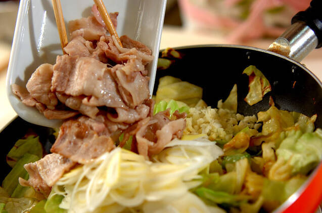 回鍋肉焼きそばの作り方の手順3