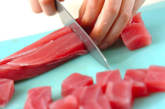 マグロボールの作り方の手順1