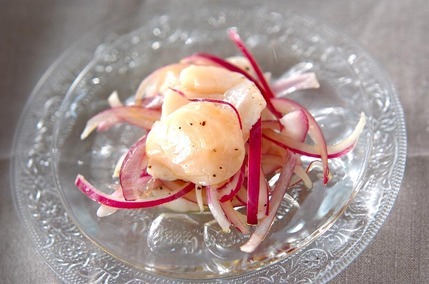 さっぱり！ホタテと紫玉ネギのシンプルマリネ