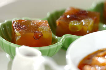 ウーロン茶の豆寒天ゼリー