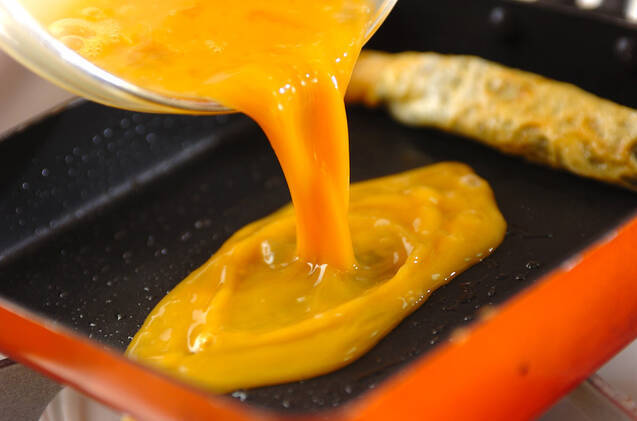 焼きのり入り卵焼きの作り方の手順2