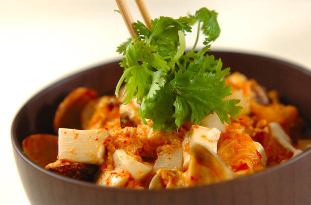 豆腐のキムチスープご飯の作り方の手順4