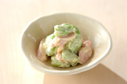 ソラ豆と魚肉ソーセージのマヨ和え