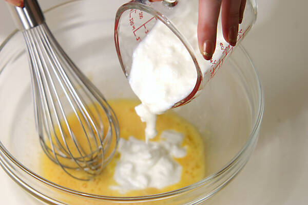 ヨーグルトパンケーキサンドの作り方の手順1