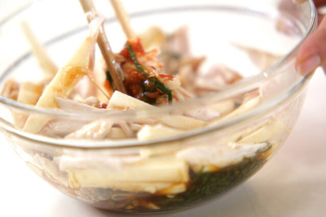 鶏ささみの梅ジソ和えの作り方の手順5