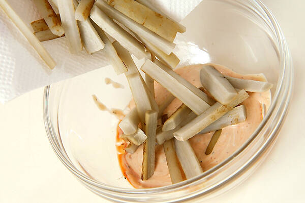 ゴボウのオーロラサラダの作り方の手順3