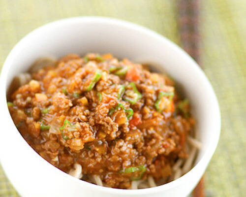 ボロネーゼ蕎麦パスタ