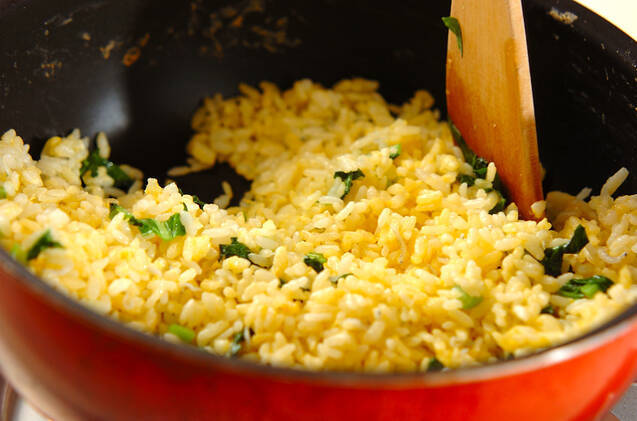 ジャコと小松菜のチャーハンの作り方の手順3