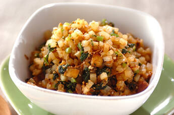 大根と豚肉の常備菜風炒め物 【大根中部+大根葉】