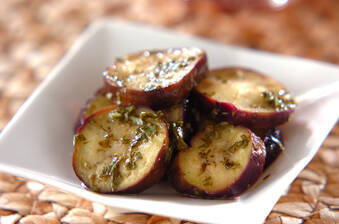 バジルが香るナスの簡単マリネ