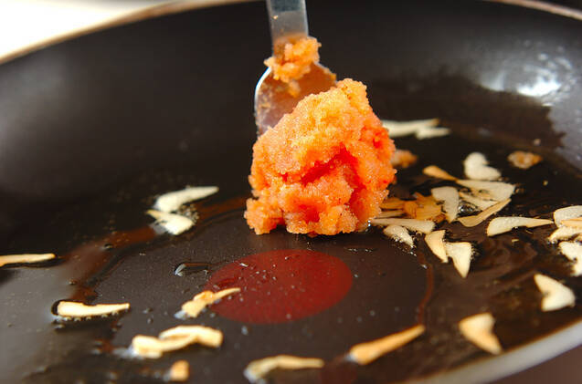 エノキ明太スパゲティーの作り方の手順3