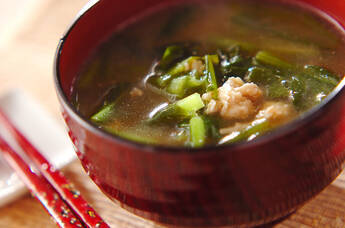 小松菜たっぷりのみそ汁
