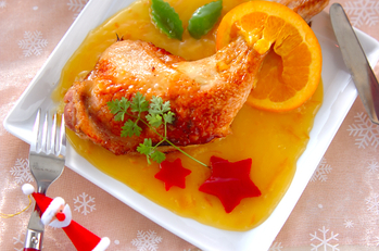 クリスマスのごちそう！ローストチキンオレンジソースがけ