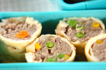 油揚げのひき肉巻き