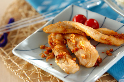 鶏ささ身のピーナッツ焼き