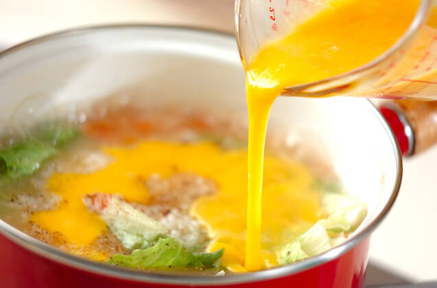 トマト雑炊の作り方の手順3