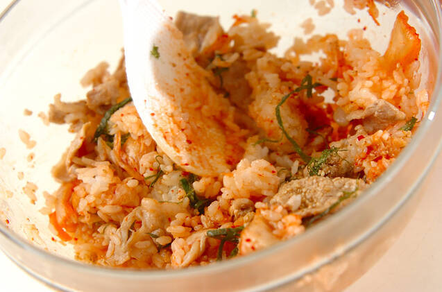 豚キムチ混ぜご飯の作り方の手順4