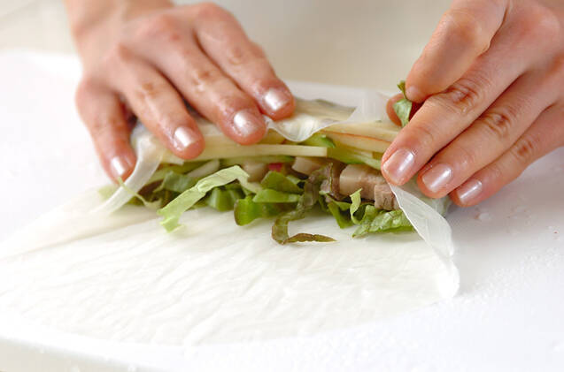 ゆで豚生春巻きの作り方の手順9