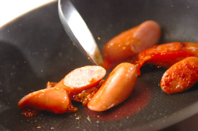 ソーセージの粒マスタード焼きの作り方の手順2