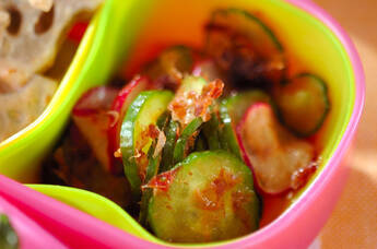 ラディッシュとキュウリのおかか和え