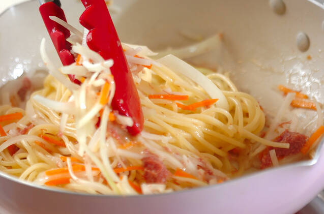 コンビーフのパスタの作り方の手順7