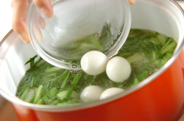 チンゲンサイのスープの作り方の手順3