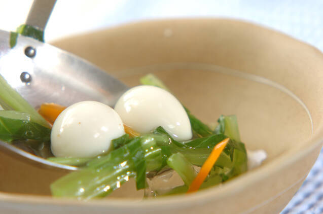 チンゲンサイのスープの作り方の手順4