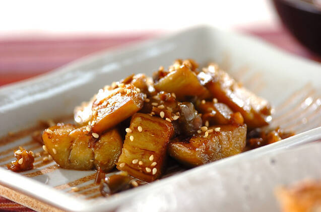 ナスとザーサイの炒め物