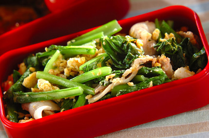 小松菜と卵の炒め物