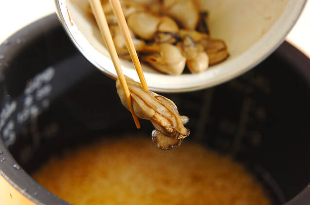 カキのもちもち炊き込みご飯の作り方の手順7